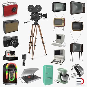 Retro Electronics Collection 3D Models
