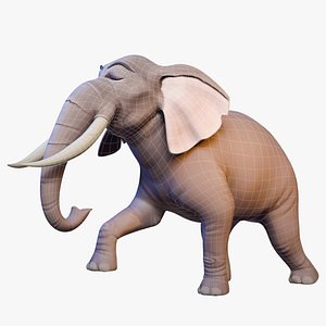 Cartoon Adult Male Elephant