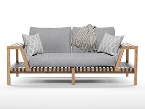 3D Network rattan Sofa  with blanket