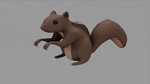 3D Squirrel - Low Poly