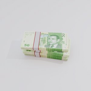 3D 50 Moroccan Dirham Currency