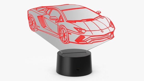 modèle 3D de Lampe hologramme avec voiture de sport rouge - TurboSquid  2093463