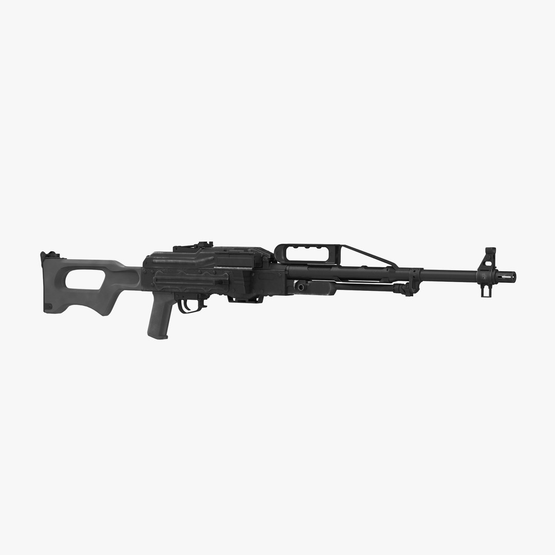 Russian Light Machine Gun Pecheneg 3 3D Model 3D model preview
