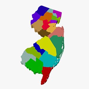 counties new jersey 3d model