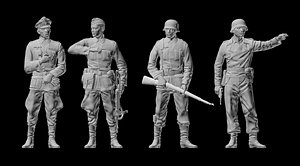 3D model german soldiers officer