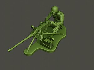 american soldier ww2 firing 3D model