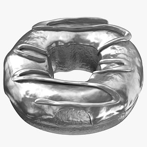 donut 05 silver 3D