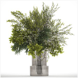 3D model Bouquet Of Green Branches From The Garden