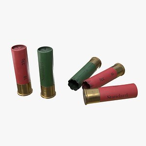 Generic 12 gauge shotgun shells low-poly