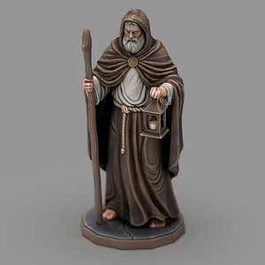 Saint Joseph Nativity Lantern Staff 3D Model Game Ready Low Poly PBR