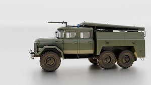 Soviet Army Fire Truck 3D ModelMilitary VehicleRealisticBlender Ready