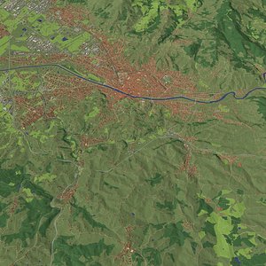 3D Florence Italy in 20 km x 20 km - city and urban