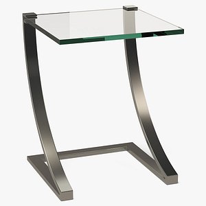End Table Square Metal/Glass 004