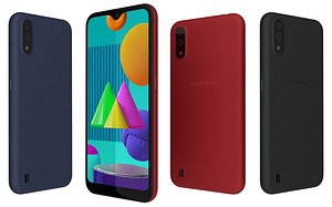 3D Samsung Galaxy M01 All Colors Low Poly