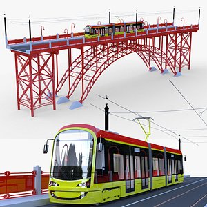 Bridge with Warsaw tram