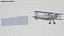 Biplane With Advertising Banner 01 3D model