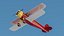 Biplane With Advertising Banner 01 3D model