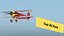 Biplane With Advertising Banner 01 3D model
