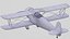 Biplane With Advertising Banner 01 3D model