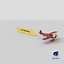 Biplane With Advertising Banner 01 3D model