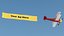 Biplane With Advertising Banner 01 3D model