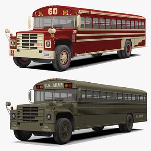 Vintage Bus and US Army Bus
