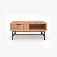 Modern Wooden TV Console with Sliding Door and Open Storage