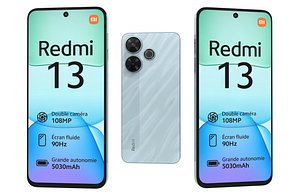 3D Xiaomi Redmi 13 4G Blue Low Poly