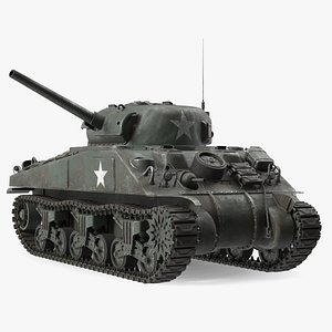 Combat M4 Sherman Tank Rigged