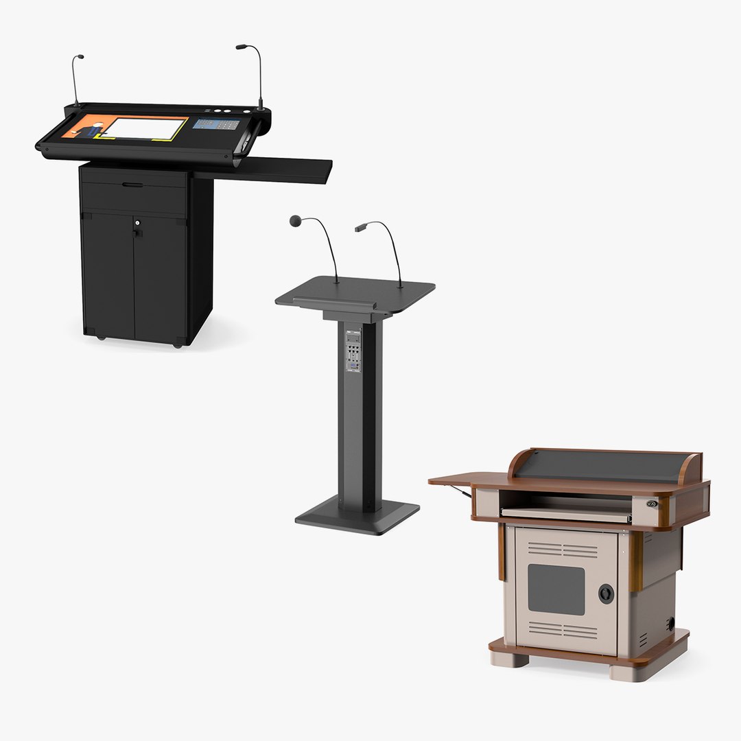 Multimedia Lecterns Collection 3D model preview