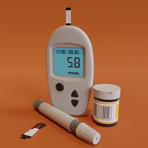 blood sugar glucose monitoring 3D model