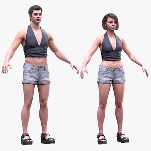 3D Man and Woman in Summer 8