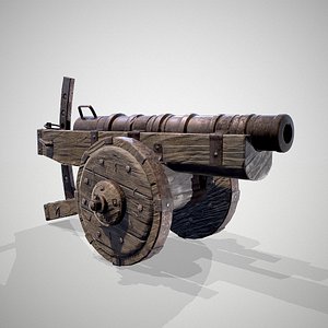 3D The old medieval cannon straight from the battlefield