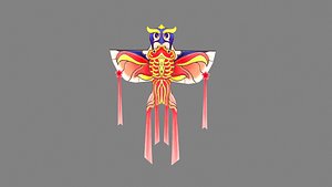 cartoon goldfish kite Low-poly 3D model