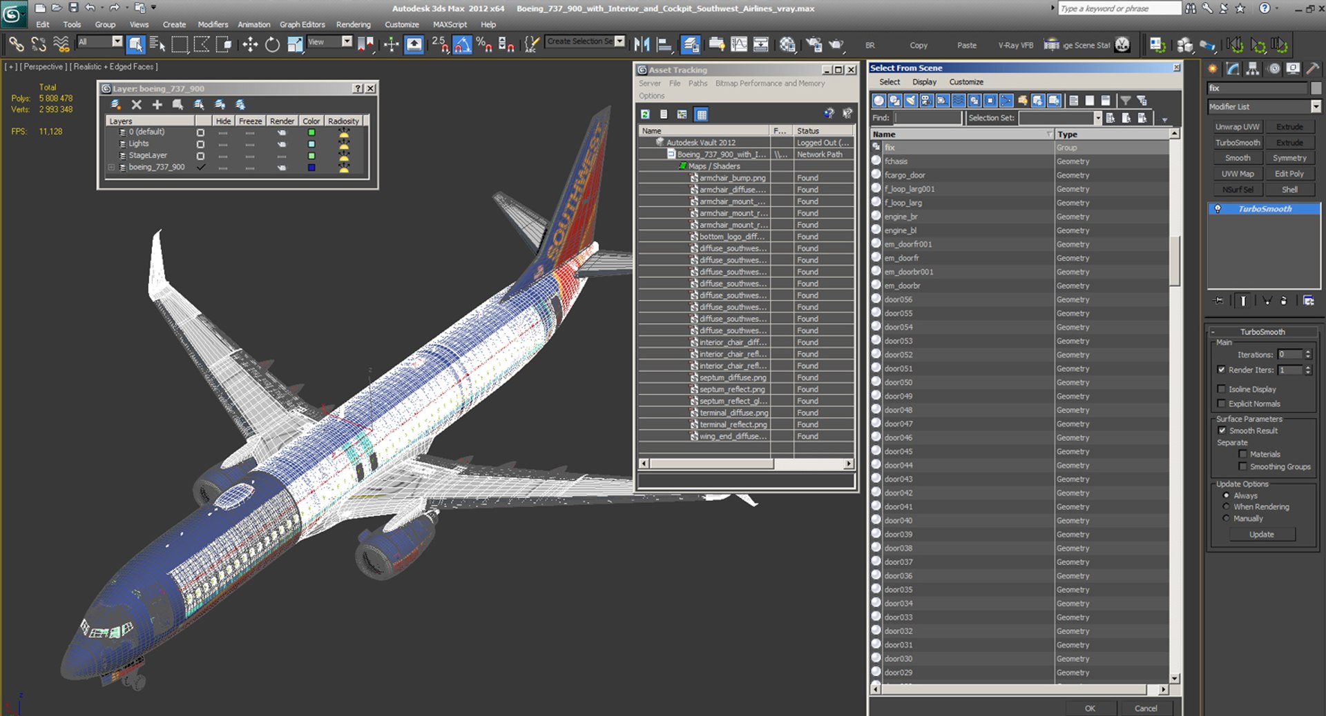 Boeing 737-900 Interior Cockpit 3D Model - TurboSquid 1272123