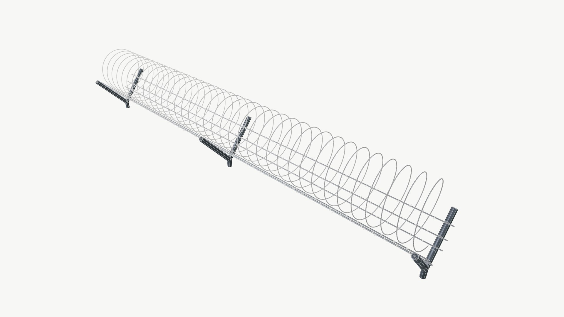 Concertina coil 3D model https://p.turbosquid.com/ts-thumb/5C/Eblxog/Lb/wireframe_003/png/1721906794/1920x1080/fit_q87/dd4ef0eb50fa24900a557a482563201026695cb1/wireframe_003.jpg