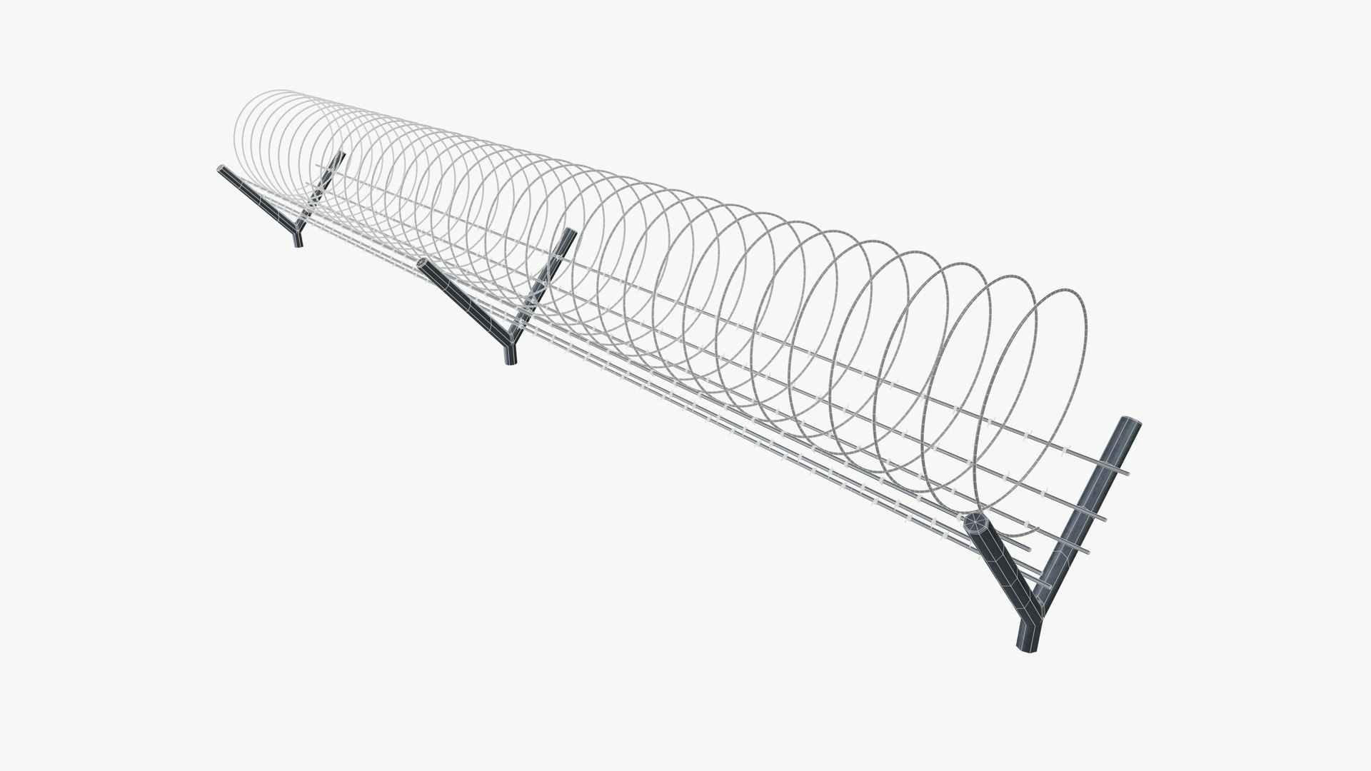 Concertina coil 3D model https://p.turbosquid.com/ts-thumb/5C/Eblxog/UD/wireframe_006/png/1721906793/1920x1080/fit_q87/a806cec8965ee6fd32cfa407103dfd99421174a2/wireframe_006.jpg