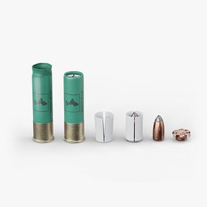 Hunting Shotgun Ammo Disassembled Green