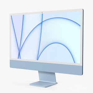 3D Apple iMac 2021 Blue model