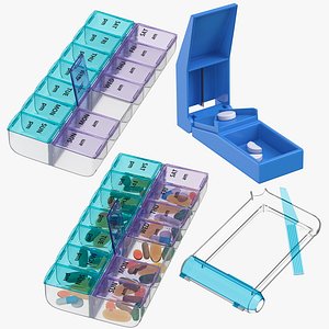 Pill Tray Organizers and Pill Splitter