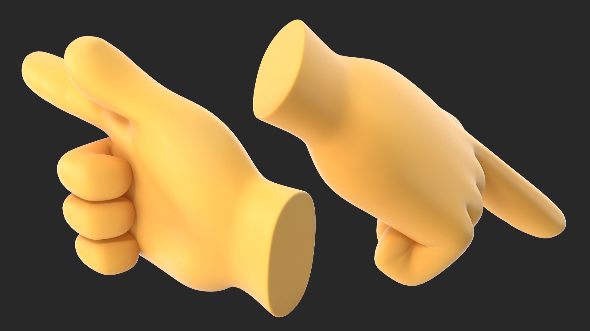 Backhand Index Pointing Right Model - TurboSquid 1551349