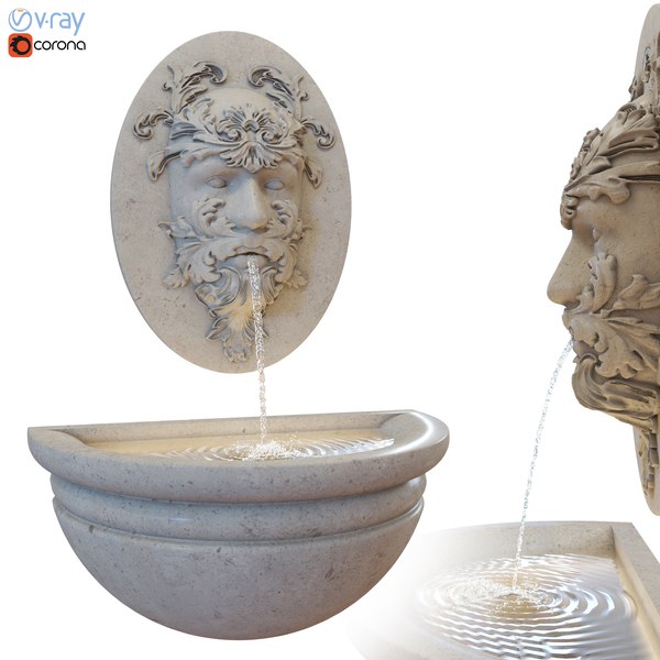 Green Man Stone Water Feature Fountain 3D 모델 - TurboSquid 1941364