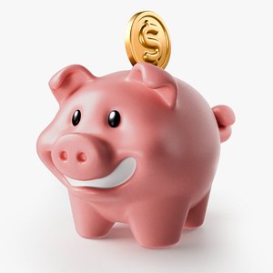 3D Toon Piggy Bank model