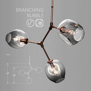 3D branching bubble 3 lamps model