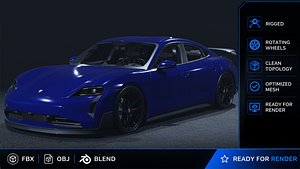 2025 Porsche Taycan Turbo GT Weissach Package 3D Model  The Most Powerful Porsche Ever 3D