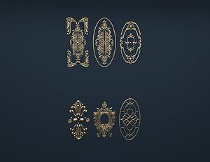 3D model cartouche corbel decor