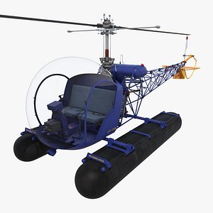 Bell 47 On Floats 3D Model