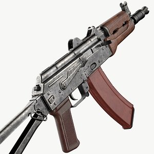 AKS-74U AKS-74UN Kalashnikov Assault Carbine Rifle Game Ready 3D model