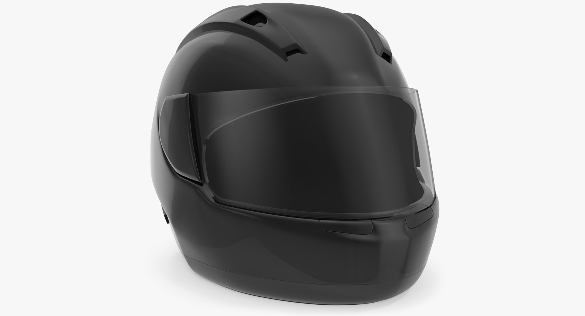 Black Full Face Helmet 3D model preview