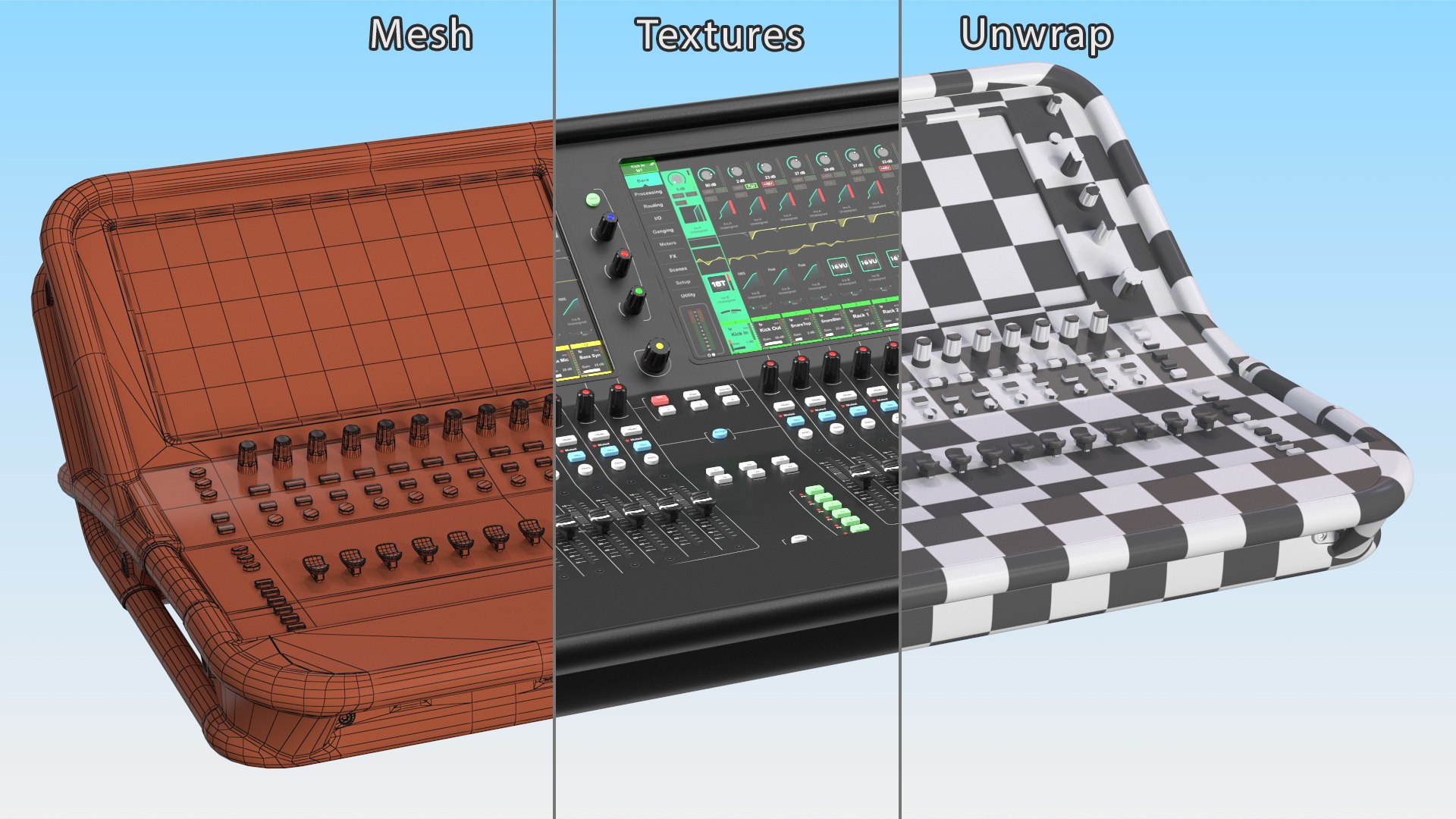 3D Digital Mixing Console Allen and Heath AVANTIS On model https://p.turbosquid.com/ts-thumb/5C/tdAkJ6/dA/digitalmixingconsoleallenandheathavantison3dmodel016/jpg/1684924090/1920x1080/fit_q87/08f9ed2d8174bbf38f03c449b7b5ffffb70923dc/digitalmixingconsoleallenandheathavantison3dmodel016.jpg